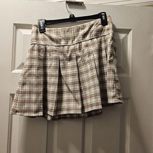 Brown Checkered Skirt